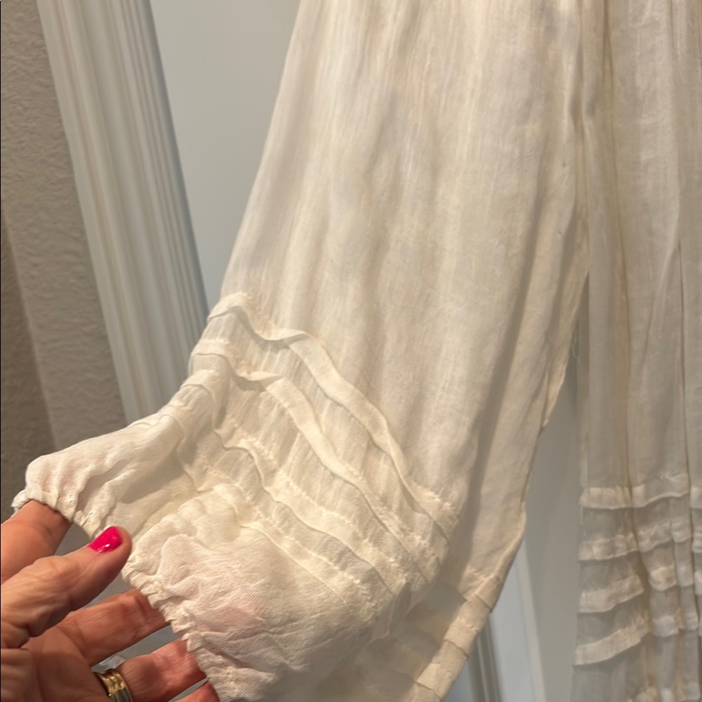 Chic Cream Free People Blouse with Lace Details - Picture 4 of 6